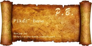 Pikó Bene névjegykártya